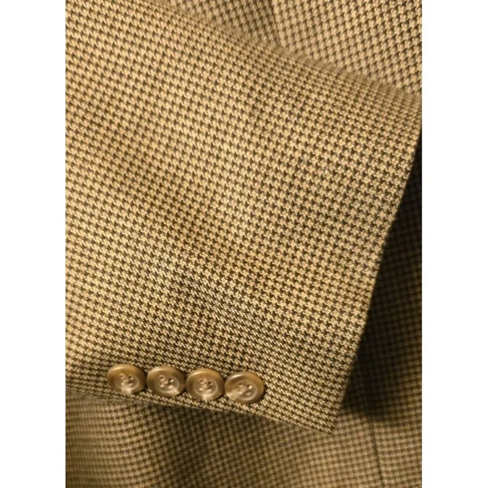 CHAPS Mens 46R Brown Houndstooth Soft Blazer Sport Coat Suit Jacket‎